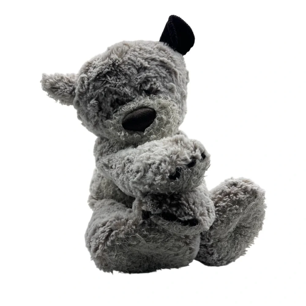 DEMDACO Giving Collection Plush Bear 12 Inch Gray Stuffed Animal Mismatched Ears
